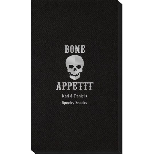 Bone Appetit Skull Linen Like Guest Towels